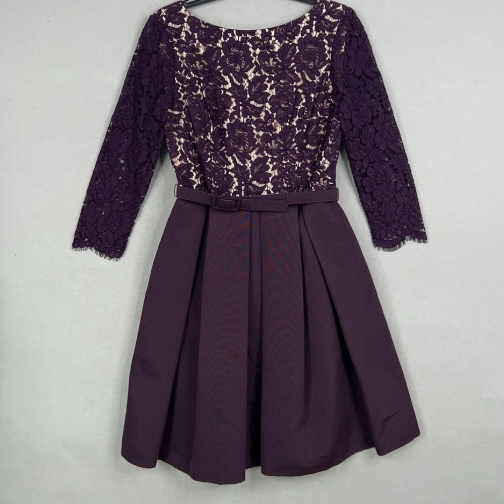 Eliza J Black Lace Long Sleeve Dress